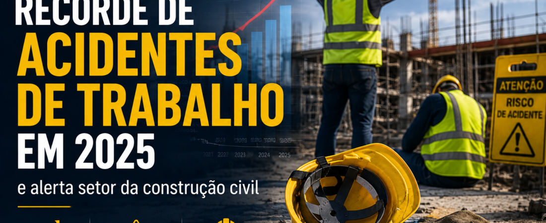 Brasil registra recorde de acidentes de trabalho em 2025 e alerta setor da construção civil